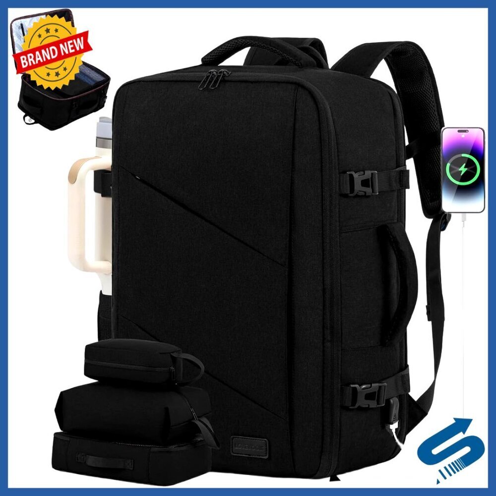 Large Travel Backpack Water Resistant Laptop Carry On Bag with Packing Cubes